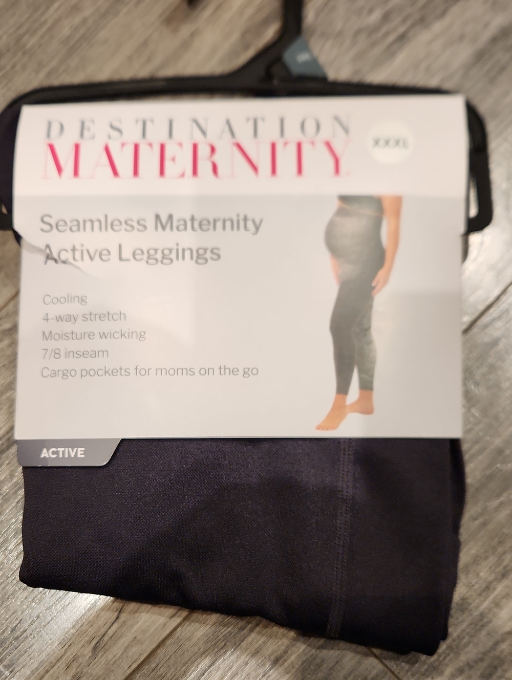 NWT Destination Maternity Seamless Maternity Active Leggings - Black Sz XXXL